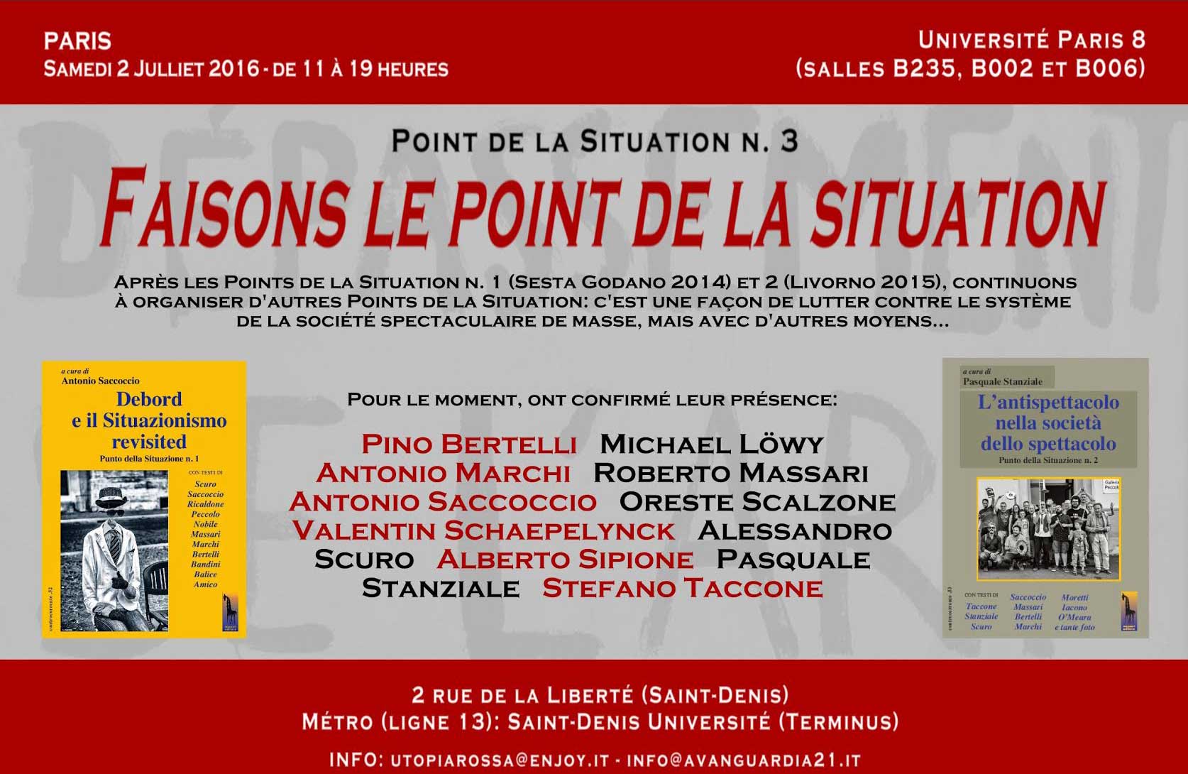 FAISONS LE POINT DE LA SITUATION